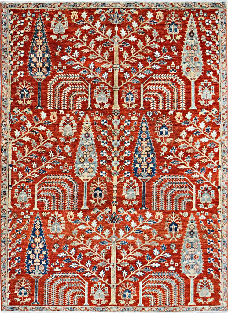 Handmade Afghan Chobi Tree Of Life Rug | 239 x 167 cm | 7'10" x 5'6" - Najaf Rugs & Textile