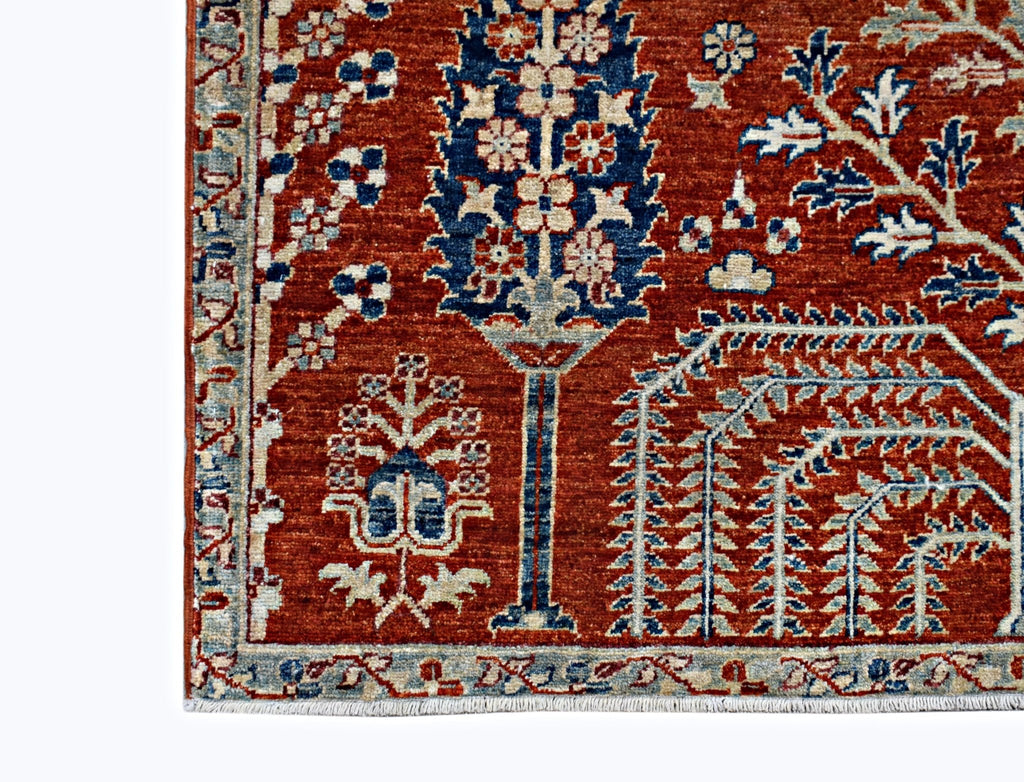 Handmade Afghan Chobi Tree Of Life Rug | 239 x 167 cm | 7'10" x 5'6" - Najaf Rugs & Textile