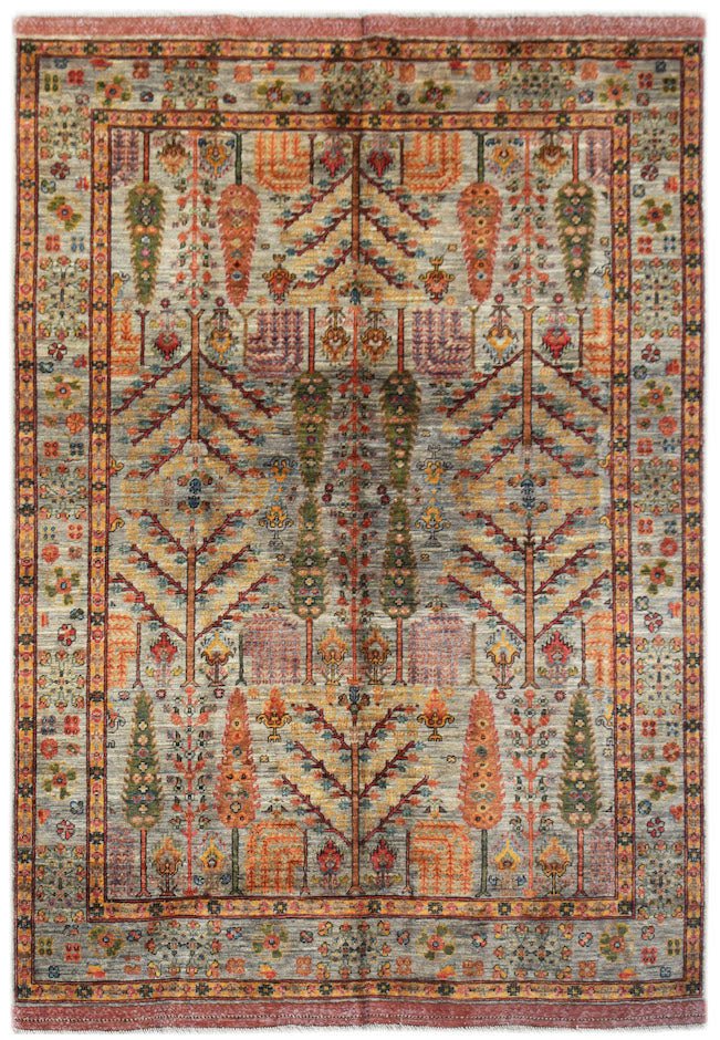 Handmade Afghan Chobi Tree Of Life Rug | 250 x 171 cm | 8'3" x 5'7" - Najaf Rugs & Textile
