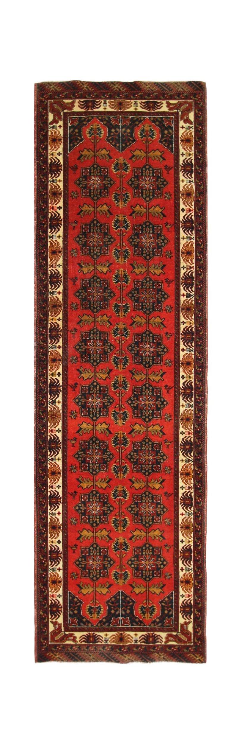 Handmade Afghan Hallway Runner | 285 x 83 cm | 9’4” x 2'9" - Najaf Rugs & Textile