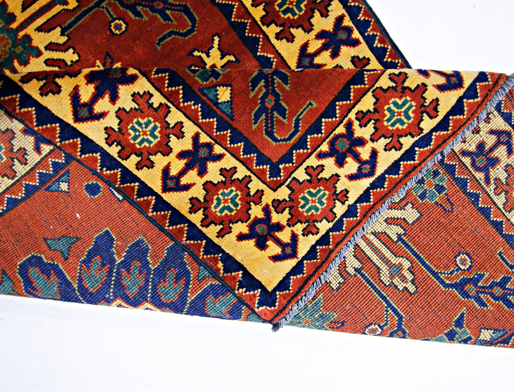 Handmade Afghan Hallway Runner | 311 x 82 cm | 10’2” x 2'8" - Najaf Rugs & Textile
