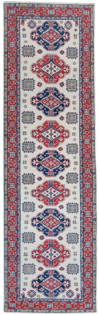 Handmade Afghan Kazakh Hallway Runner | 286 x 87 cm | 9'3" x 2'8" - Najaf Rugs & Textile
