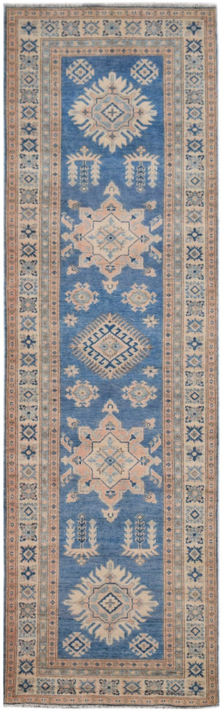 Handmade Afghan Kazakh Hallway Runner | 289 x 76 cm | 9'6" x 2'10" - Najaf Rugs & Textile