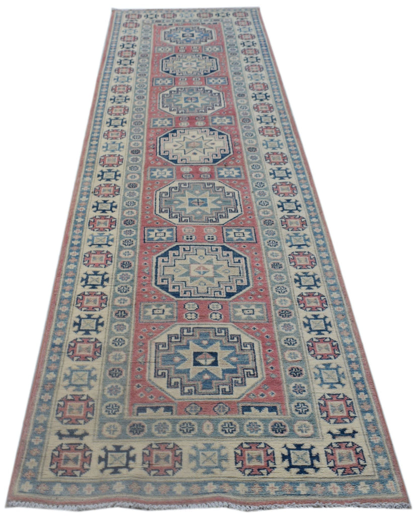Handmade Afghan Kazakh Hallway Runner | 294 x 82 cm | 9'8" x 2'8" - Najaf Rugs & Textile