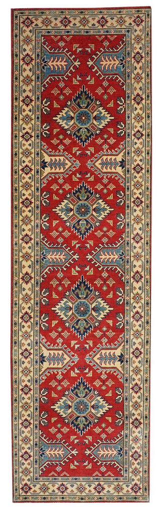 Handmade Afghan Kazakh Hallway Runner | 294 x 83 cm | 9'6" x 2'7" - Najaf Rugs & Textile