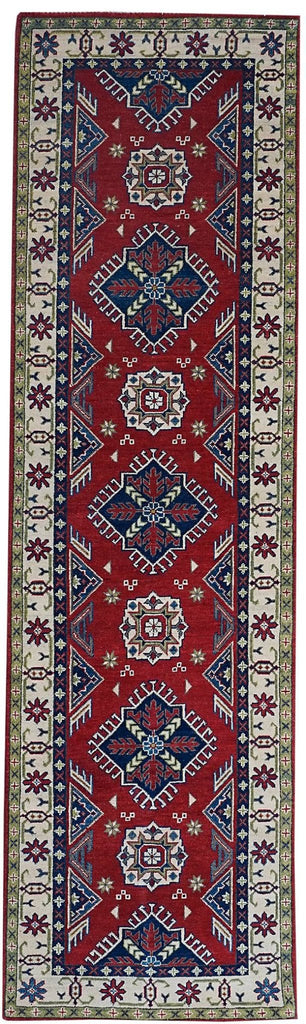 Handmade Afghan Kazakh Hallway Runner | 297 x 82 cm - Najaf Rugs & Textile