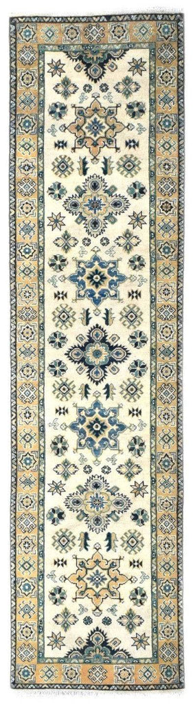 Handmade Afghan Kazakh Hallway Runner | 298 x 76 cm - Najaf Rugs & Textile