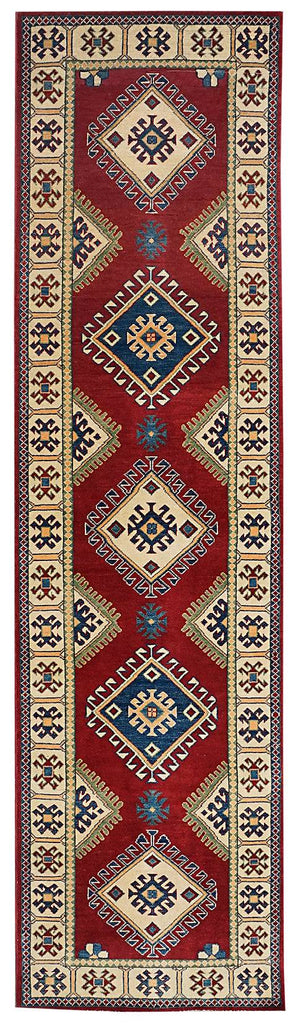 Handmade Afghan Kazakh Hallway Runner | 301 x 84 cm | 9'8" x 2'7" - Najaf Rugs & Textile