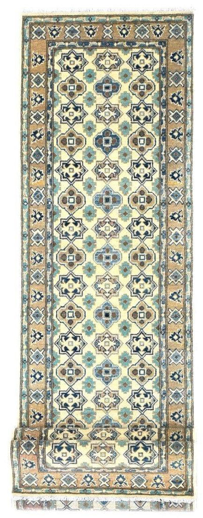 Handmade Afghan Kazakh Hallway Runner | 348 x 81 cm | 11'4" x 2'6" - Najaf Rugs & Textile