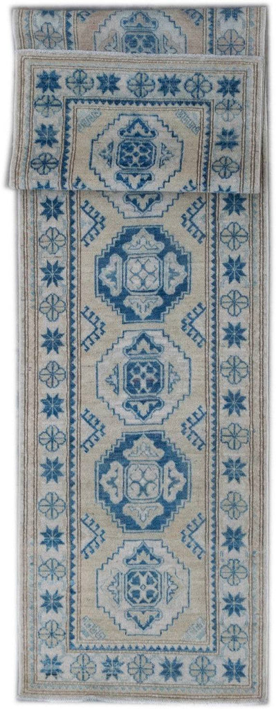 Handmade Afghan Kazakh Hallway Runner | 348 x 82 cm - Najaf Rugs & Textile