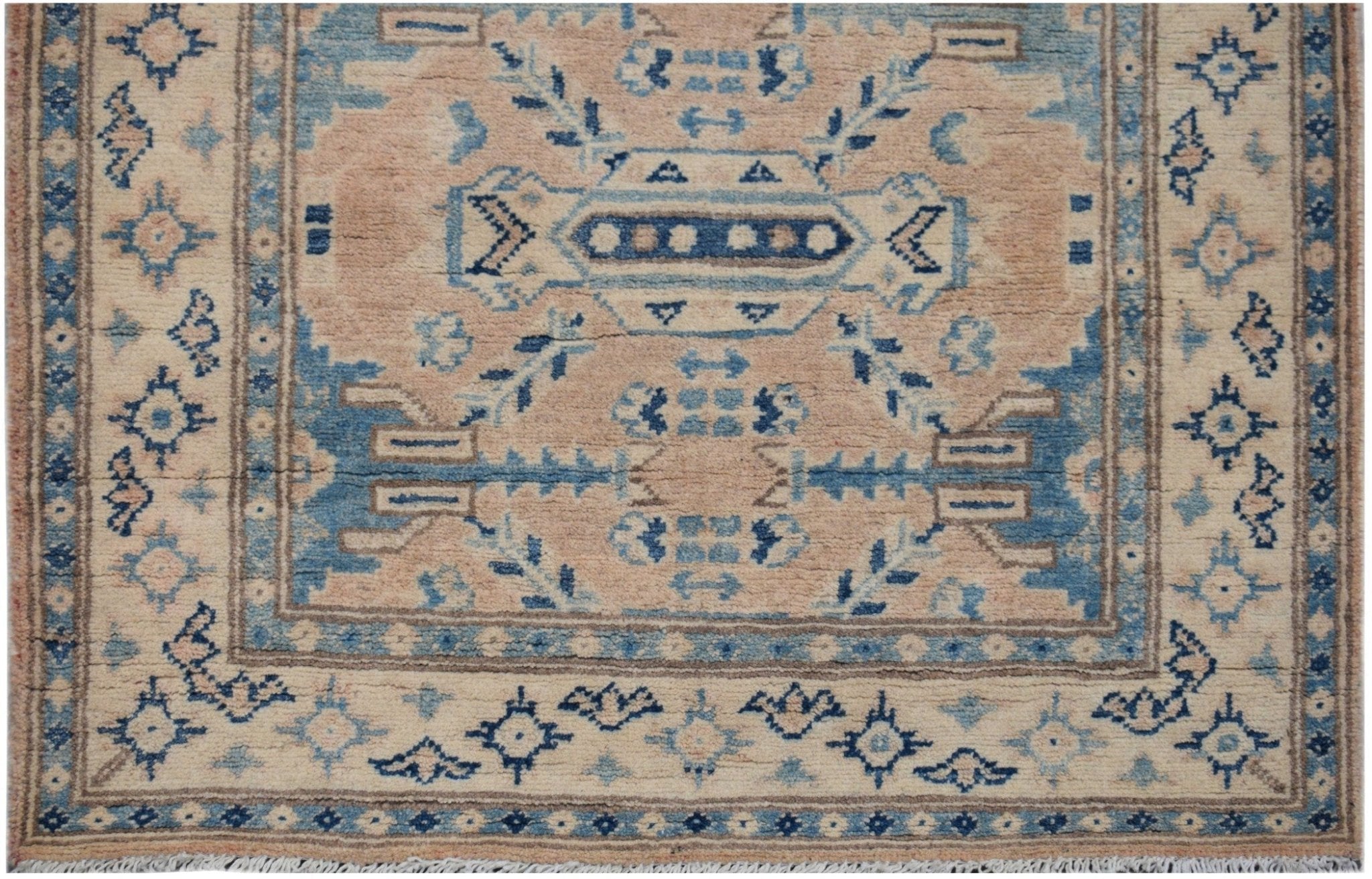 Handmade Afghan Kazakh Hallway Runner | 386 x 79 cm - Najaf Rugs & Textile