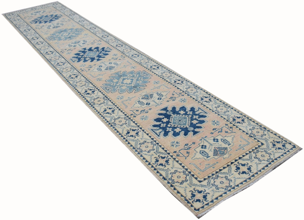 Handmade Afghan Kazakh Hallway Runner | 397 x 88 cm | 13' x 2'10" - Najaf Rugs & Textile