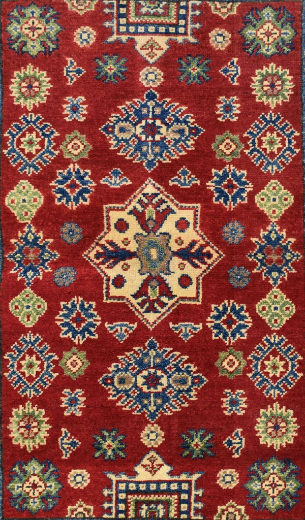 Handmade Afghan Kazakh Rug | 118 x 79 cm | 3'8" x 2'5" - Najaf Rugs & Textile