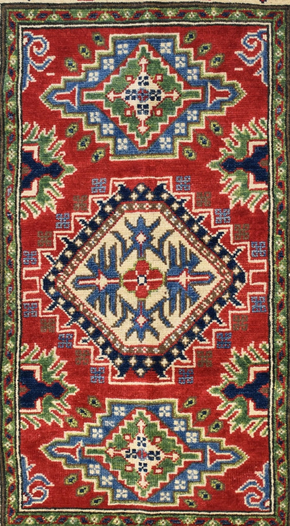 Handmade Afghan Kazakh Rug | 120 x 78 cm | 3'9" x 2'5" - Najaf Rugs & Textile