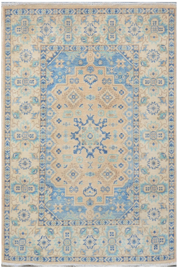 Handmade Afghan Kazakh Rug | 120 x 81 cm | 3'9" x 2'6" - Najaf Rugs & Textile