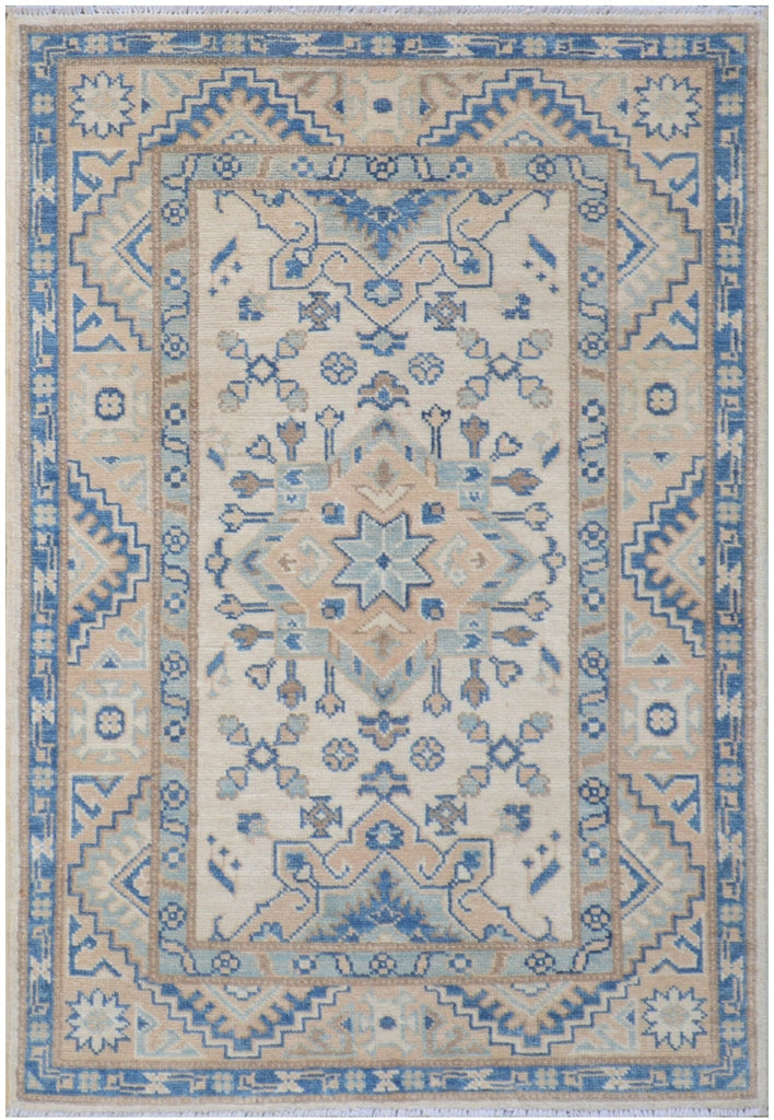 Handmade Afghan Kazakh Rug | 121 x 83 cm | 3'9" x 2'7" - Najaf Rugs & Textile