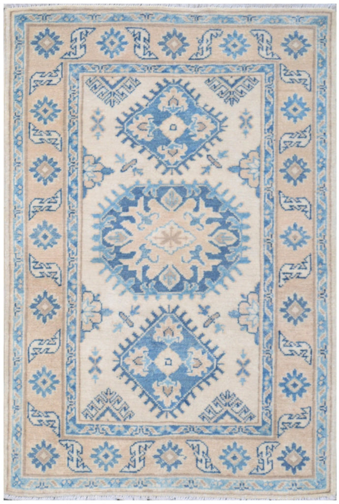 Handmade Afghan Kazakh Rug | 124 x 81 cm | 4' x 2'6" - Najaf Rugs & Textile