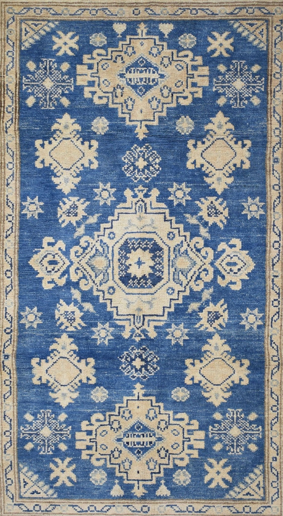 Handmade Afghan Kazakh Rug | 143 x 100 cm | 4'7" x 3'2" - Najaf Rugs & Textile