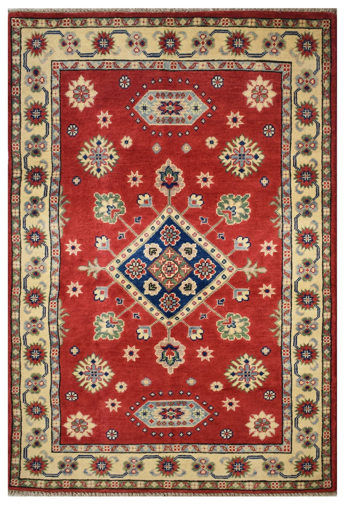 Handmade Afghan Kazakh Rug | 152 x 98 cm | 4'9" x 3'2" - Najaf Rugs & Textile