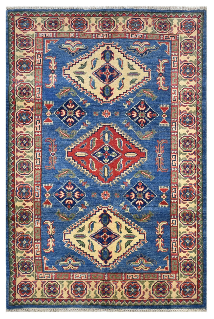 Handmade Afghan Kazakh Rug | 153 x 100 cm | 5' x 3'2" - Najaf Rugs & Textile