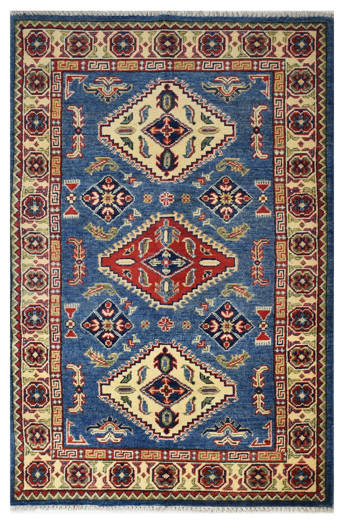Handmade Afghan Kazakh Rug | 159 x 90 cm | 5'2" x 2'9" - Najaf Rugs & Textile