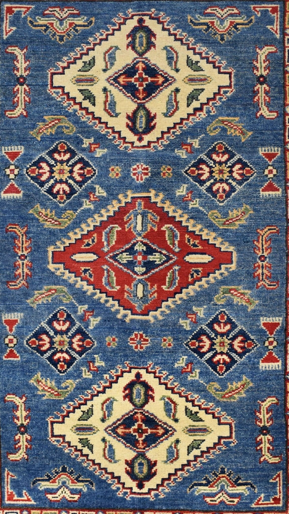Handmade Afghan Kazakh Rug | 159 x 90 cm | 5'2" x 2'9" - Najaf Rugs & Textile