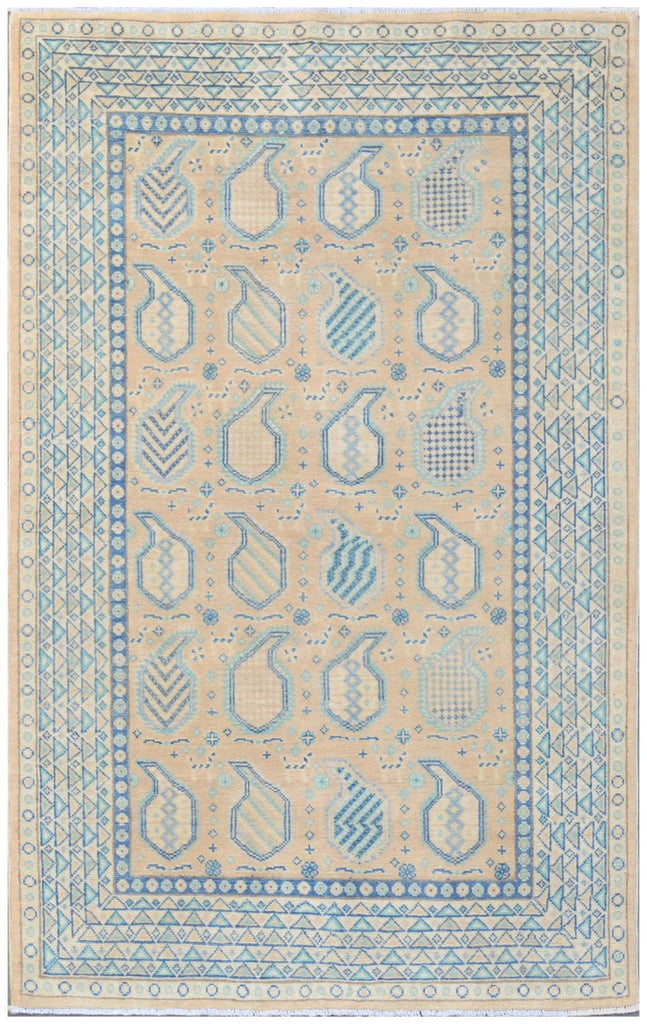 Handmade Afghan Kazakh Rug | 187 x 119 cm | 6'1" x 3'9" - Najaf Rugs & Textile