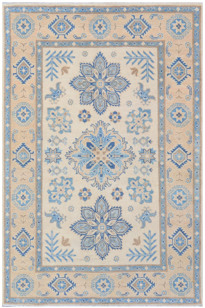 Handmade Afghan Kazakh Rug | 192 x 125 cm | 6'2" x 4'10" - Najaf Rugs & Textile