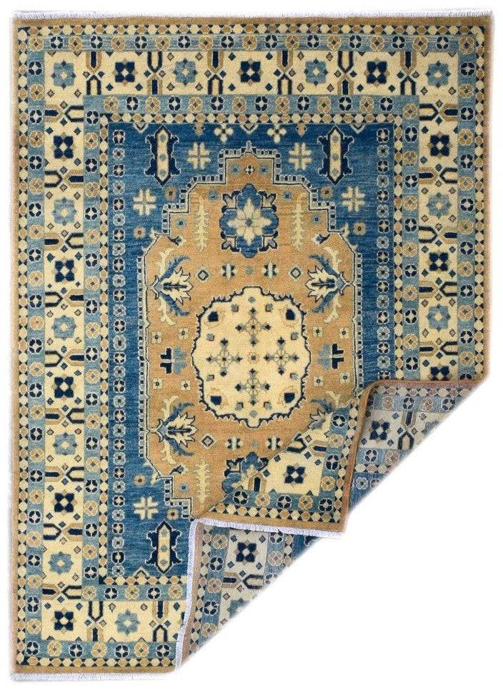Handmade Afghan Kazakh Rug | 201 x 147 cm | 6'6" x 4'8" - Najaf Rugs & Textile