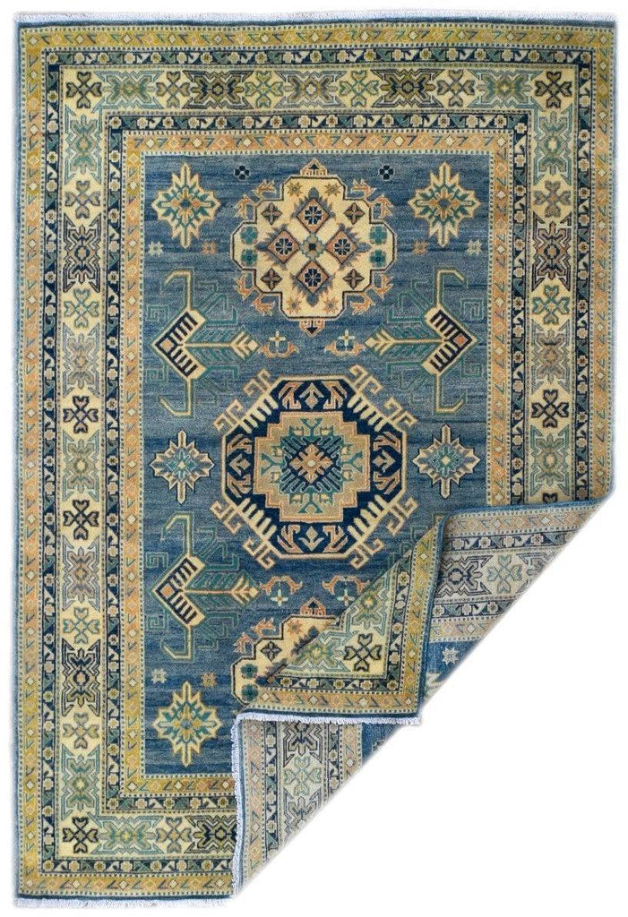 Handmade Afghan Kazakh Rug | 201 x 150 cm | 6'6" x 4'9" - Najaf Rugs & Textile