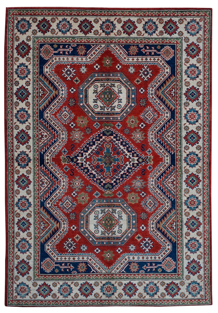 Handmade Afghan Kazakh Rug | 205 x 147 cm - Najaf Rugs & Textile