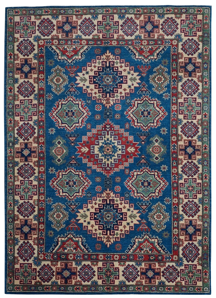 Handmade Afghan Kazakh Rug | 209 x 151 cm | 6'8" x 4'9" - Najaf Rugs & Textile