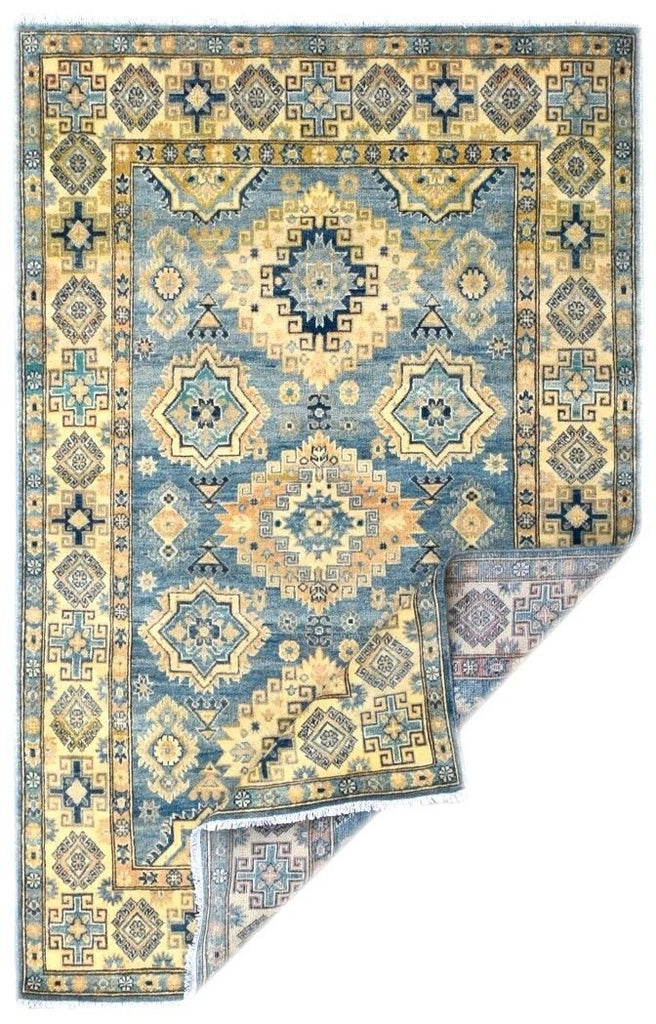 Handmade Afghan Kazakh Rug | 221 x 143 cm | 7'2" x 4'6" - Najaf Rugs & Textile