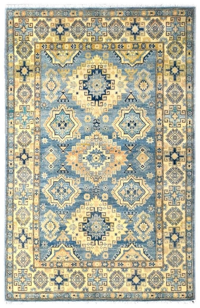 Handmade Afghan Kazakh Rug | 221 x 143 cm | 7'2" x 4'6" - Najaf Rugs & Textile