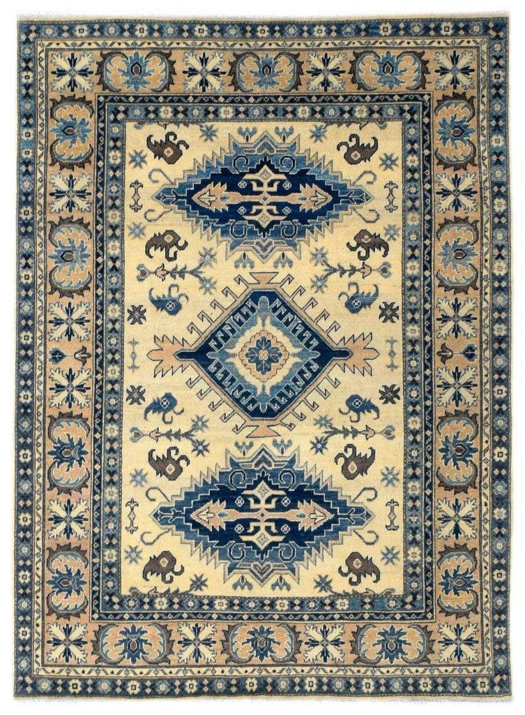 Handmade Afghan Kazakh Rug | 232 x 173 cm | 7'6" x 5'6" - Najaf Rugs & Textile
