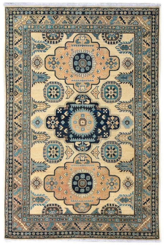 Handmade Afghan Kazakh Rug | 237 x 162 cm | 7'7" x 5'3" - Najaf Rugs & Textile