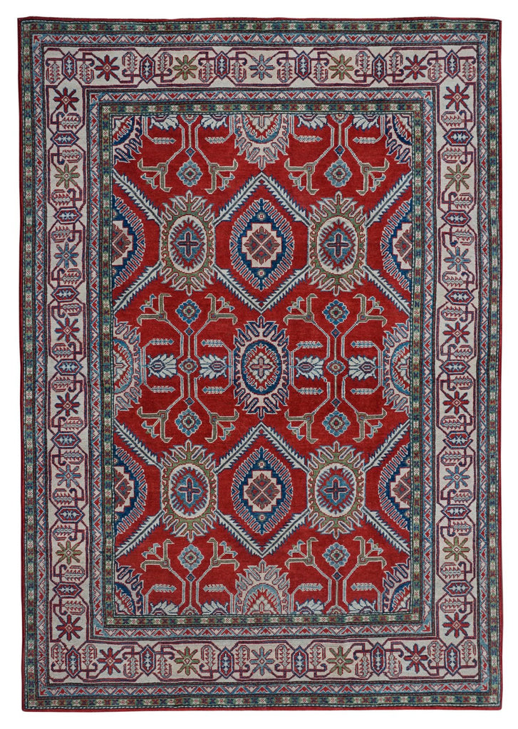 Handmade Afghan Kazakh Rug | 240 x 173 cm | 7'8" x 5'6" - Najaf Rugs & Textile