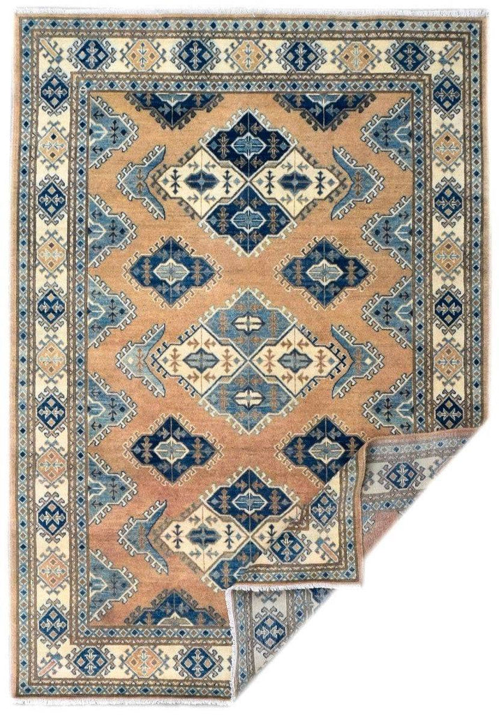 Handmade Afghan Kazakh Rug | 245 x 172 cm | 8' x 5'6" - Najaf Rugs & Textile