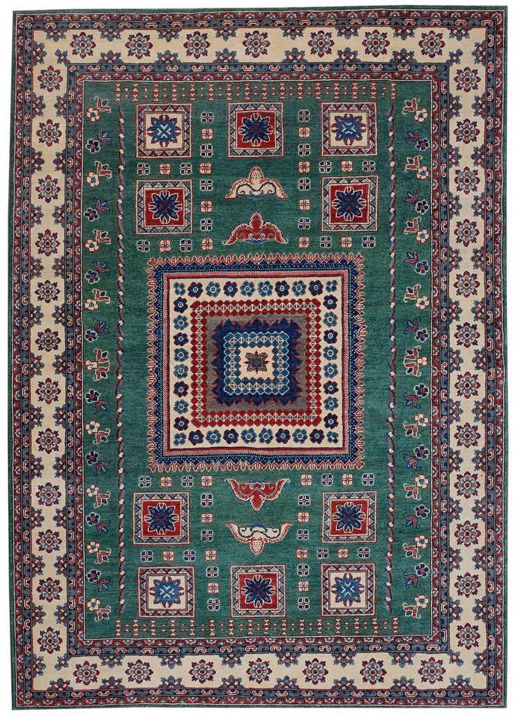 Handmade Afghan Kazakh Rug | 268 x 195 cm | 8'8" x 6'4" - Najaf Rugs & Textile
