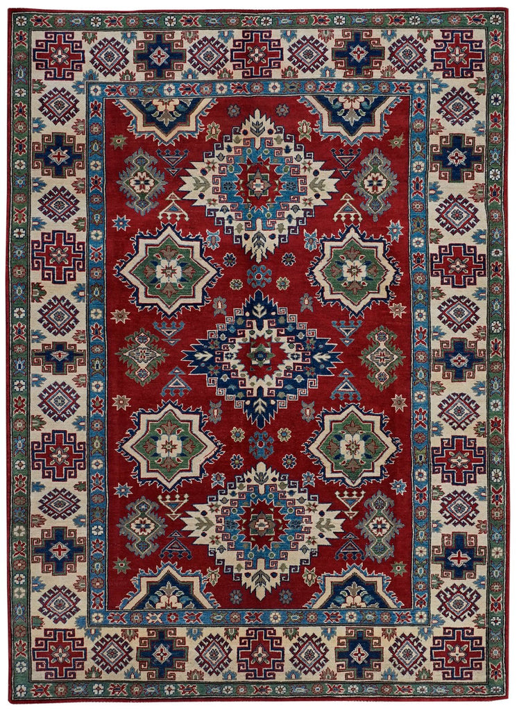 Handmade Afghan Kazakh Rug | 276 x 198 cm | 9' x 6'5" - Najaf Rugs & Textile