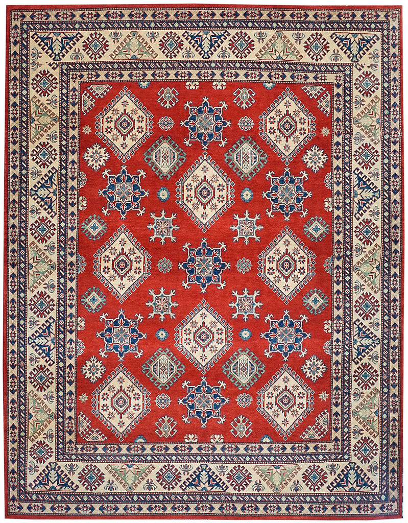 Handmade Afghan Kazakh Rug | 280 x 244 cm | 9'1 x 8' - Najaf Rugs & Textile