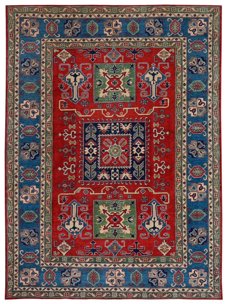 Handmade Afghan Kazakh Rug | 283 x 202 cm | 9'3" x 6'6" - Najaf Rugs & Textile