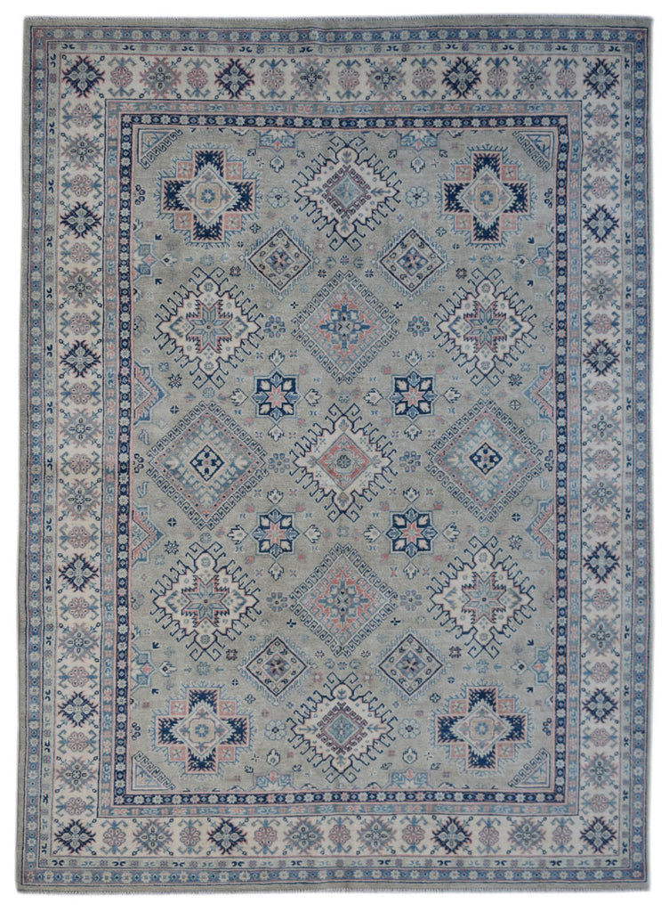 Handmade Afghan Kazakh Rug | 294 x 202 cm | 9'8" x 6'7" - Najaf Rugs & Textile