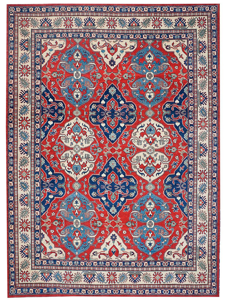 Handmade Afghan Kazakh Rug | 294 x 247 cm | 9'6" x 8'10" - Najaf Rugs & Textile