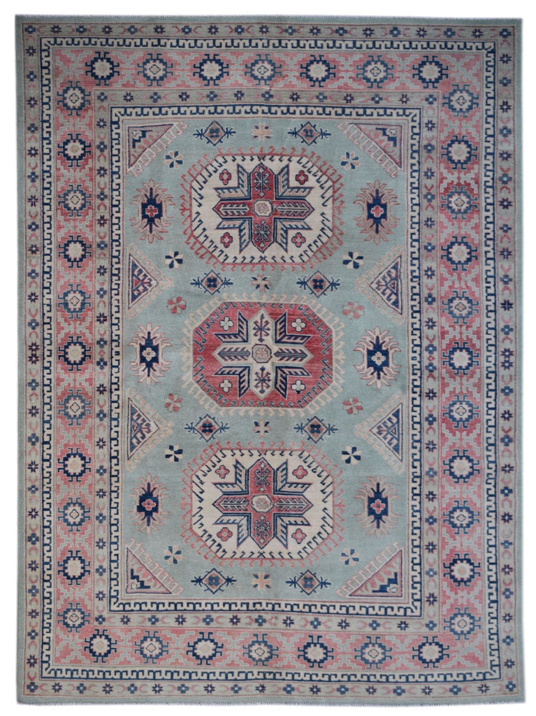 Handmade Afghan Kazakh Rug | 297 x 205 cm | 9'9" x 6'9" - Najaf Rugs & Textile