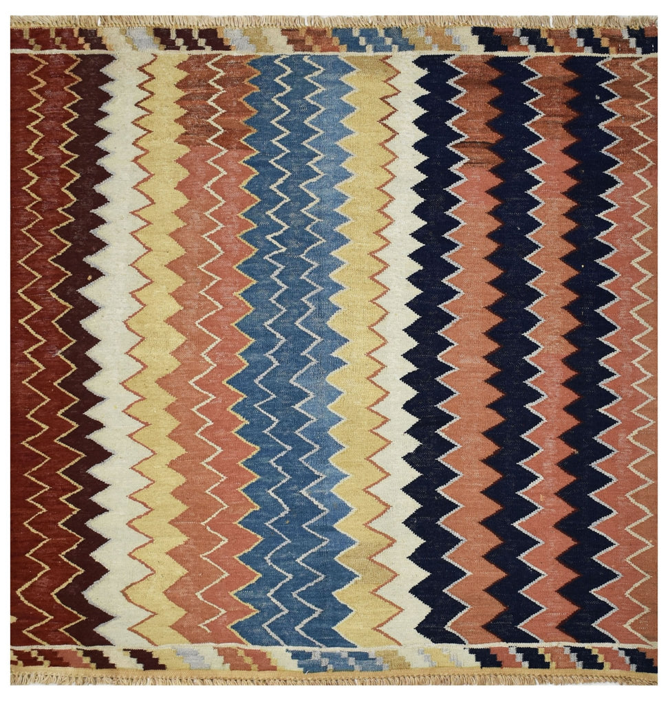 Handmade Afghan Maimana Kilim | 108 x 126 cm | 4'13" x 3'5" - Najaf Rugs & Textile
