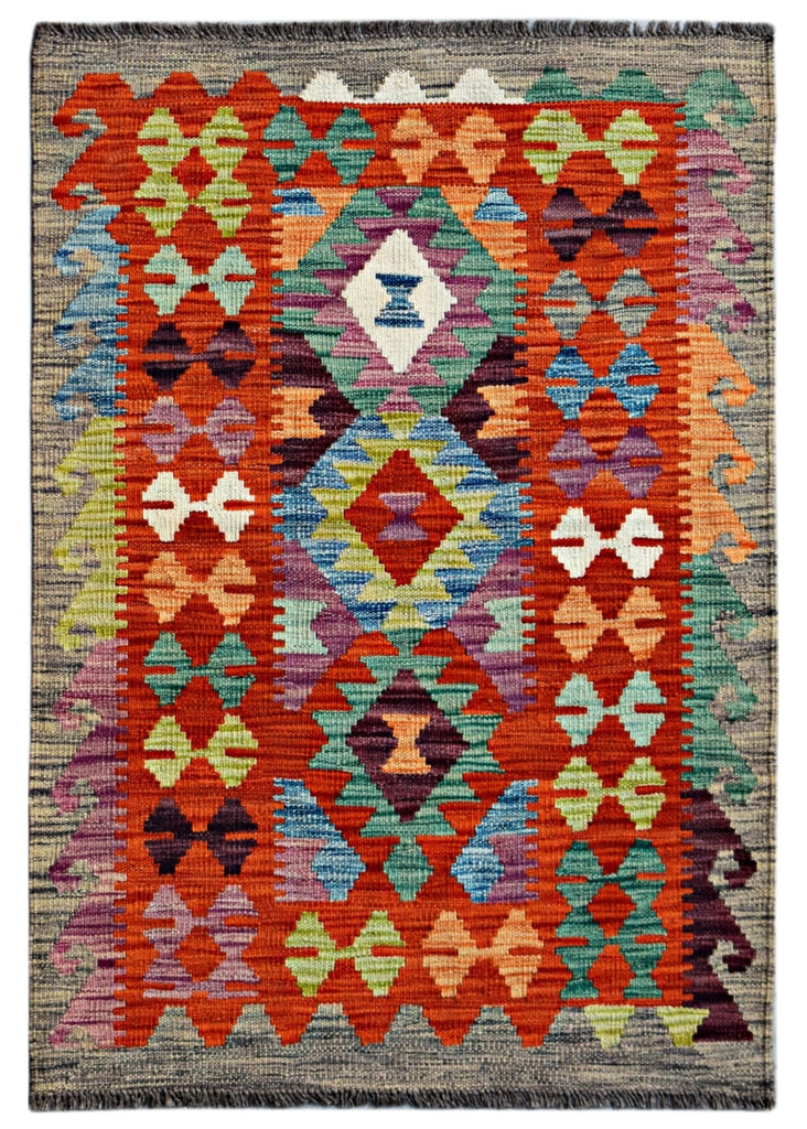Handmade Afghan Maimana Kilim | 117 x 81 cm | 3'10" x 2'10" - Najaf Rugs & Textile