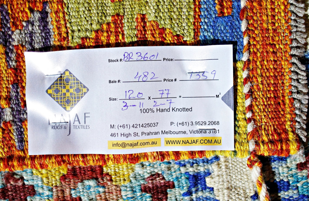 Handmade Afghan Maimana Kilim | 120 x 77 cm | 3'11" x 2'7" - Najaf Rugs & Textile