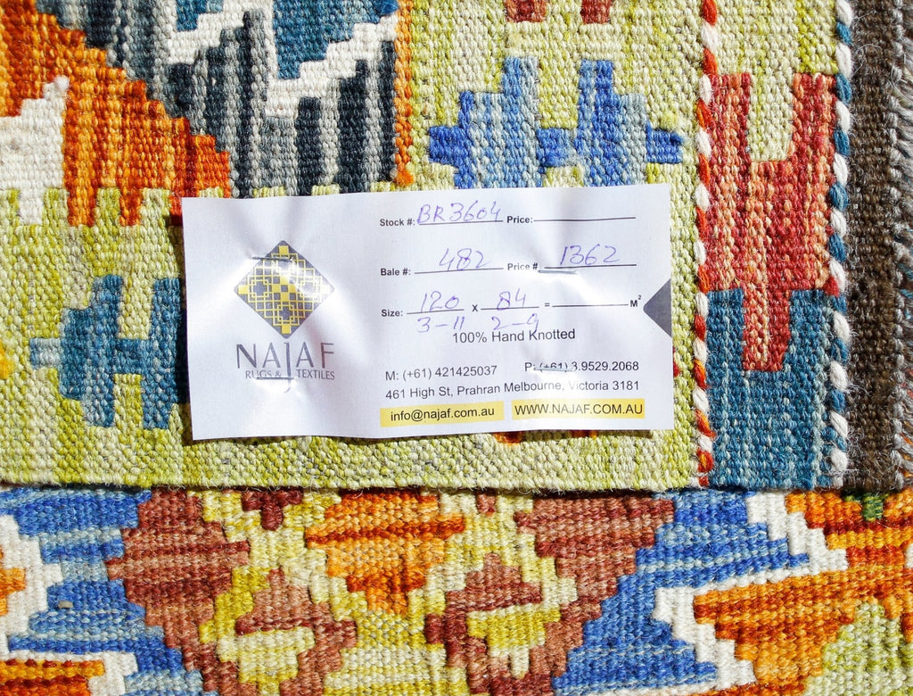Handmade Afghan Maimana Kilim | 120 x 84 cm | 3'11" x 2'9" - Najaf Rugs & Textile