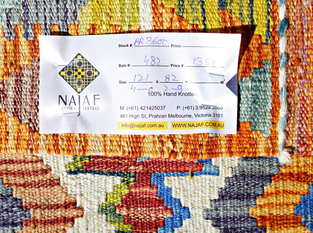 Handmade Afghan Maimana Kilim | 121 x 82 cm | 4' x 2'9" - Najaf Rugs & Textile
